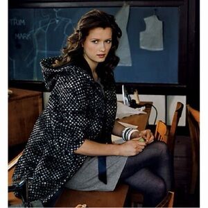 Vintage Anthropologie Optic Dot Hooded Jacket by Taikonhu